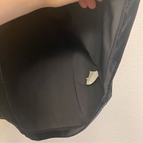 Madewell Velvet Mockneck Tee top blouse Black romantic, goth oversized boho XS - Picture 6 of 11